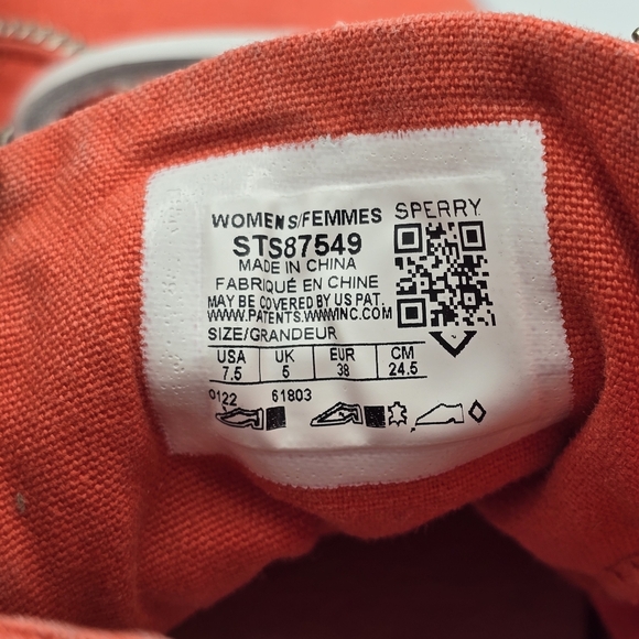 Sperry x Rebecca Minkoff Washed Canvas High Top Sneakers, Orange, Women's 7.5 - Picture 9 of 16